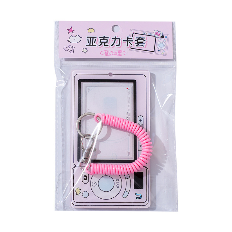 原创ccd复古相机卡通亚克力卡套小卡证件照片收纳套便签包包挂件|undefined