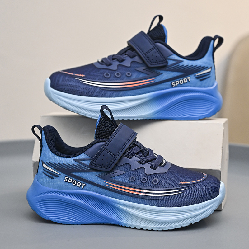 Calzado deportivo para niños Otoño nuevo estilo malla transpirable zapatos para correr niños y niñas estudiantes zapatos para correr profesionales ocio todo fósforo