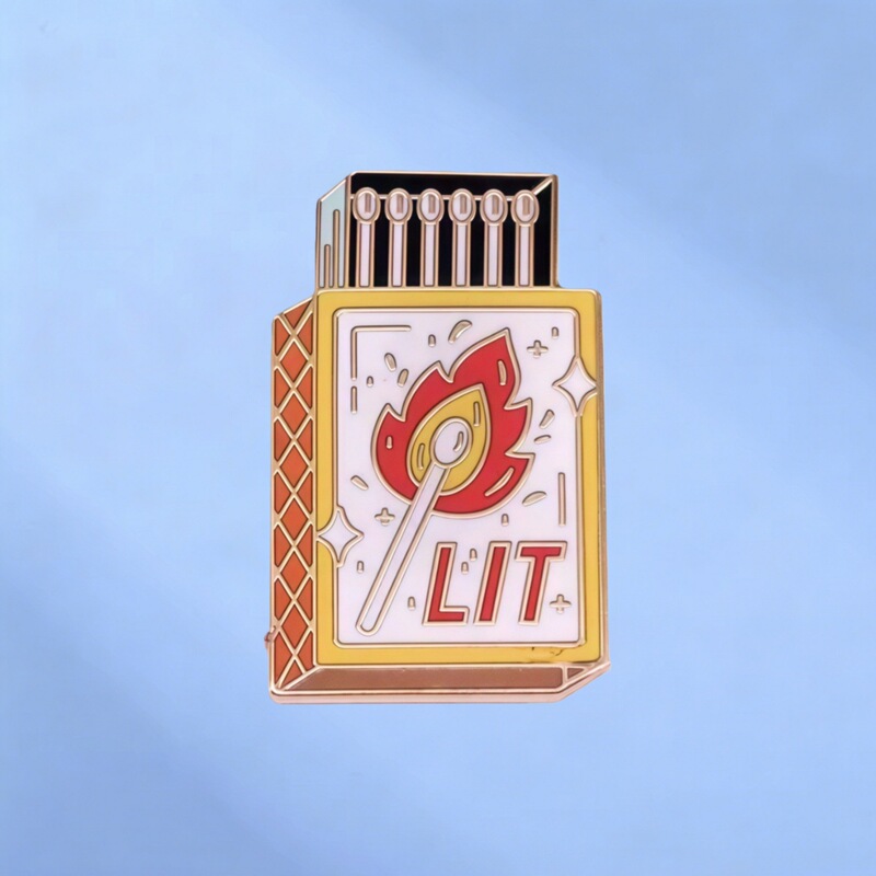 2025 New Matchbox Enamel Pin Metal Small Badge Clothing Fixed Brooch Coat Accessories Ready for Sale