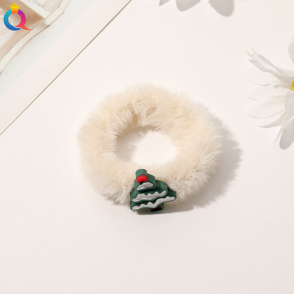 Christmas gift Christmas headdress plush large hair band high-grade hair tie ins large ring_voghion.com