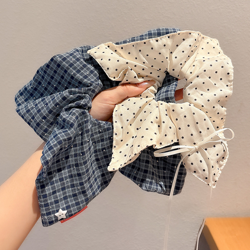 Nuevo punto ondulado anillo de pelo de intestino grueso arco cuadrado anillo de pelo de alta sensibilidad adornamiento de pelo dulce toalla cuadrada cuerda de cabeza cuerda de cabello boutique