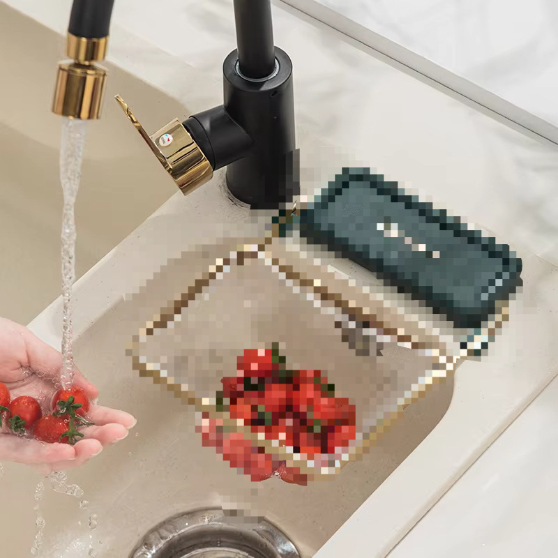 キッチン排水ラックシンク排水ブルーシームレスクリエイティブ多機能乾湿分離プラスチック食器洗いシンク水フィルターバスケット|undefined