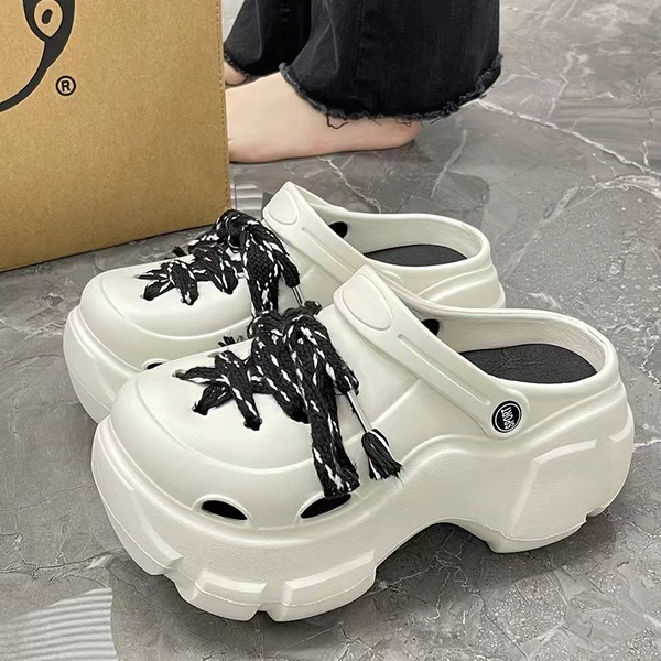 8388 cave shoes [white] black strap