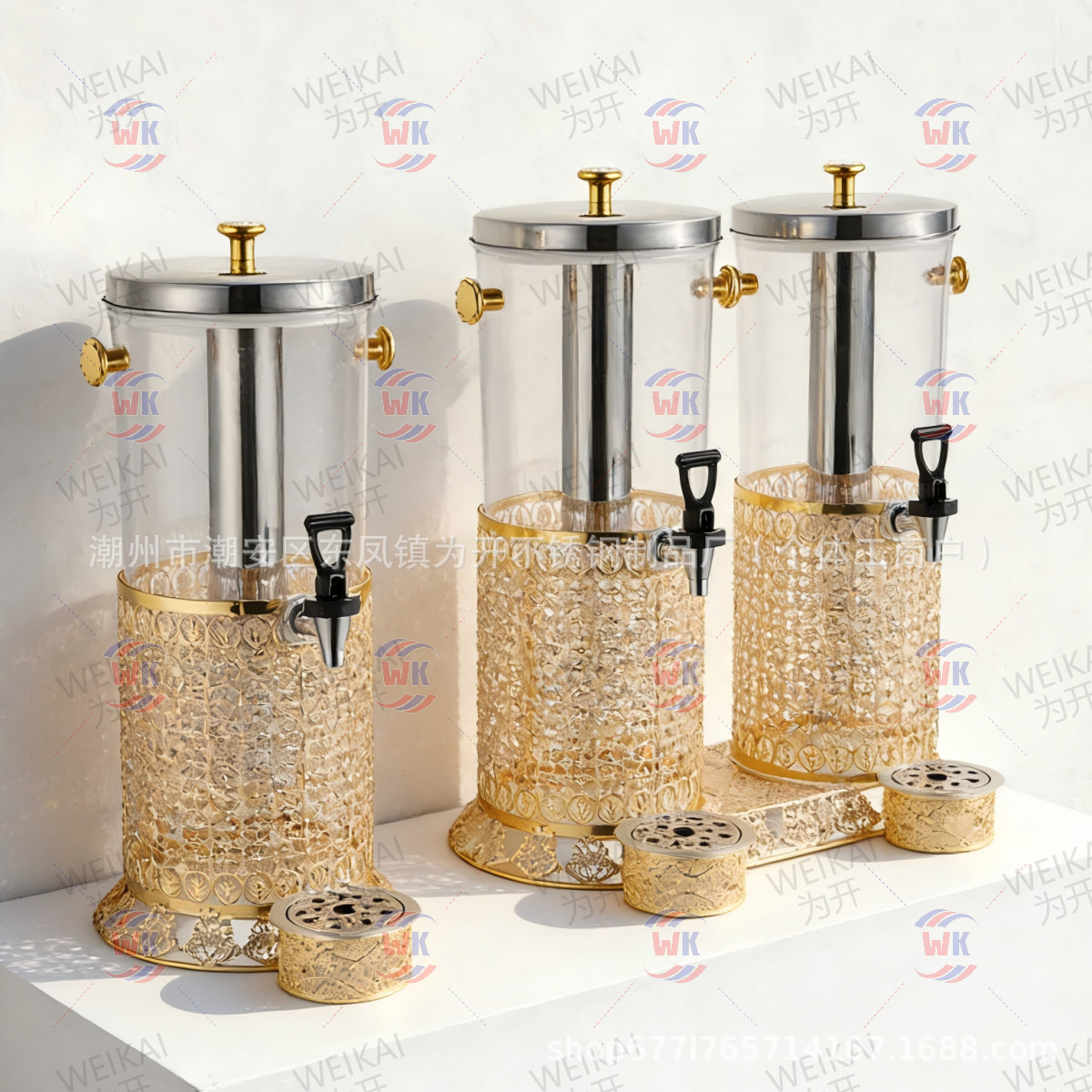 Dispensador de jugo redondo de 8L para suministro transfronterizo, contenedor de bebidas para buffet de hotel comercial, dispensador de café caliente, leche y té de hierro forjado. image 3