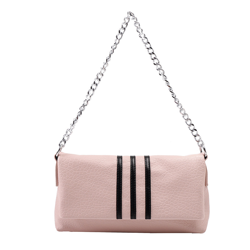 Korean Fashion Chain Bag 2023 Summer New Handbag Lychee Pattern Shoulder Bag Simple Versatile Crossbody Bag Women_voghion.com