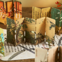 古典中国风桌面小屏风摆件文创纸质书签氛围感摆画高颜值