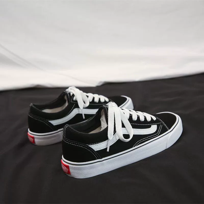 Эспадрильи Vans унисекс, чёрные тканевые кеды с универсальными шнурками, корейский стиль