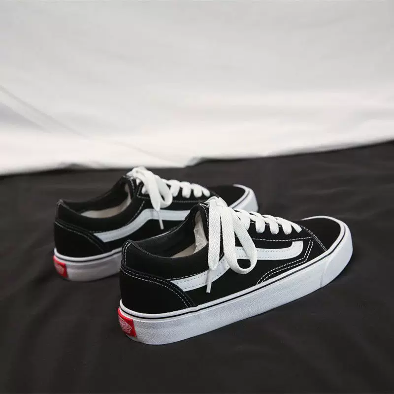 Эспадрильи Vans унисекс, чёрные тканевые кеды с универсальными шнурками, корейский стиль