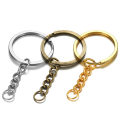 DIY Jewelry Accessories Keychain with Chain, Plain-Loop Keychain, Key Ring Pendant, Metal Keyring Decorations