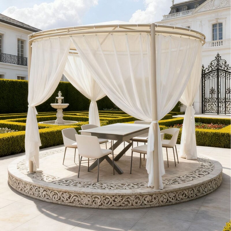Outdoor Circular Sunshade Canopy Garden Courtyard Sun Protection Landscaping Gazebo Villa Swan Tent Yard Campsite Homestay Tent