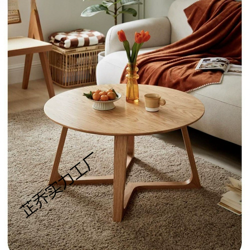 Журнальный столик в скандинавском стиле для домашнего использования, минималистичный круглый сетчатый журнальный столик для небольших помещений, подходит для гостиной.