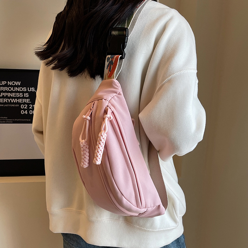 Cotton Canvas Bag for Women 2024 New Style Crossbody Bag Casual Sports Commute Single Shoulder Bag Waist Bag Large Capacity High Fashion