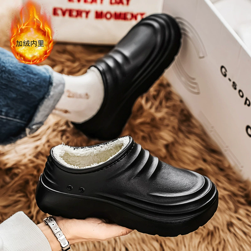 Теплые поварские туфли на флисовой подкладке для мужчин и женщин, нескользящие, маслостойкие, с мягкой подошвой, большие размеры, рабочая обувь для отелей, защитная обувь, профессиональная маслостойкая обувь.