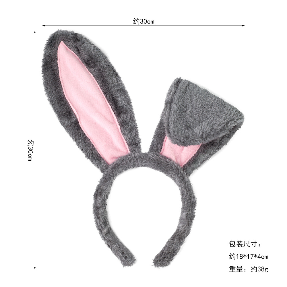 Orejas de conejo gris en polvo de piel