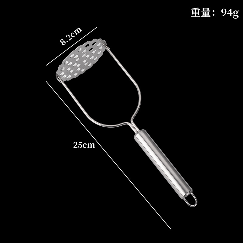 Prensa de barro de acero inoxidable, mango de acero ondulado, máquina de papas, máquina de prensa de papas de cocina, máquina de batería, suplemento de alimentos para bebés