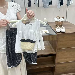 2026新款儿童洋气时髦女宝宝无袖薄款透气夏装两件套26333