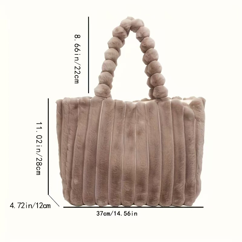 Autumn and Winter New Plush Large Bag Furry Women's Bag Fashion Ins Handbag Versatile Tote Bag Single Shoulder Fashionable Women's Bag Autumn and Winter New Plush Large Bag Furry Women's Bag Fashion Ins Handbag Versatile Tote Bag Single Shoulder Fashionable Women's Bag