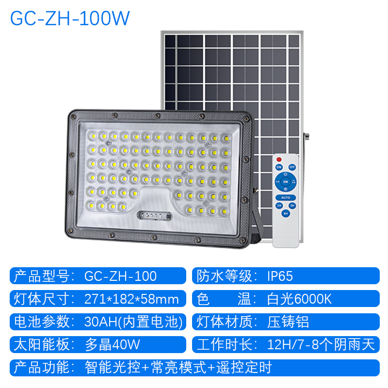 Mayorista transfronterizo luz de proyección de luz de jardín multipotencia ingeniería solar led floodlights