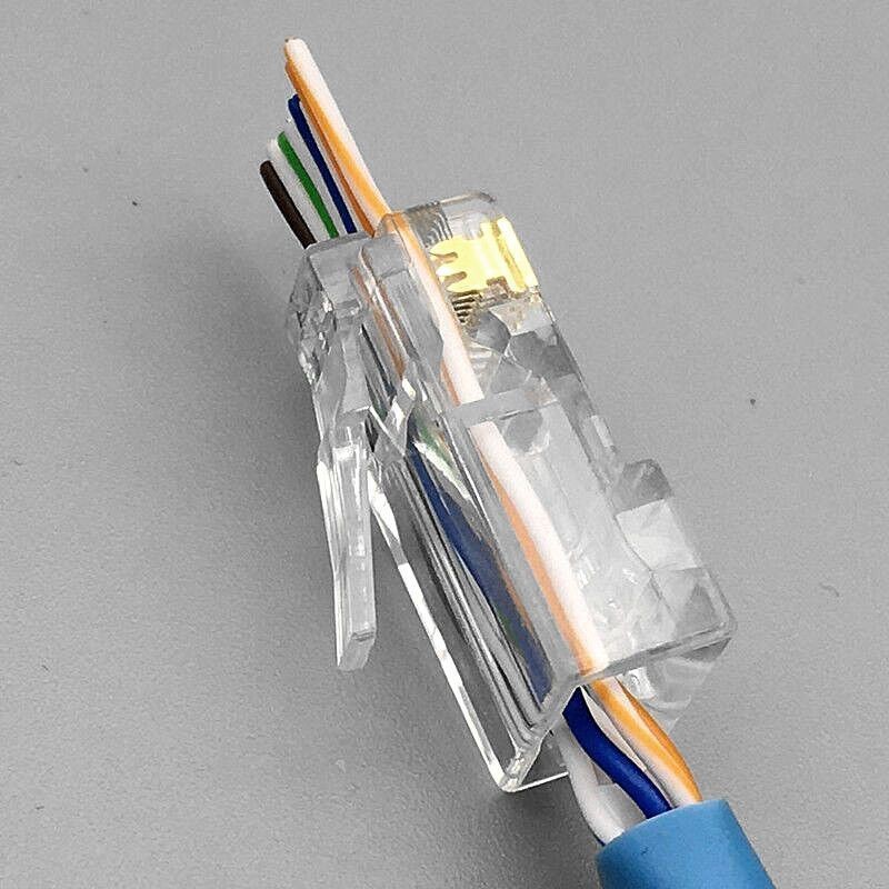 スルーホールタイプ カテゴリ6ネットワーククリスタルヘッド CAT6 穿孔タイプ カテゴリ6ネットワークケーブルクリスタルヘッド 三叉0.35純銅シート|undefined