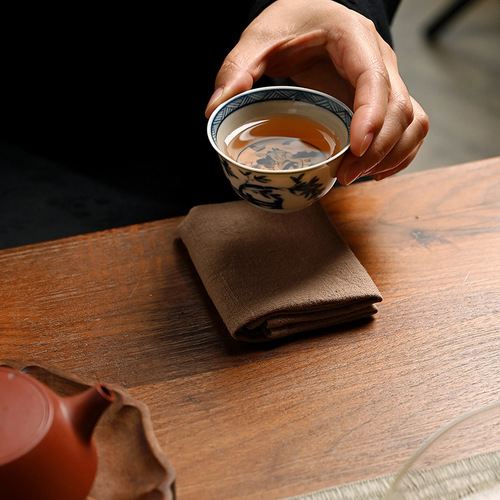 Manufacturer wholesale tea ceremony cotton, linen, linen, clean fragrance, Chinese style, retro, absorbent tea towel, tea table towel, tablecloth, rag