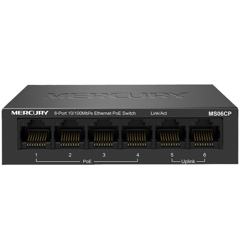 Меркурий MS06CP 6-портовый 100M POE коммутатор, линейное питание 48V, мониторинг сети AP