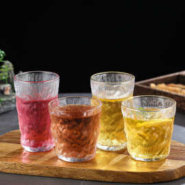 日式冰川杯透明玻璃杯高颜值家用水杯大容量咖啡杯礼品杯子