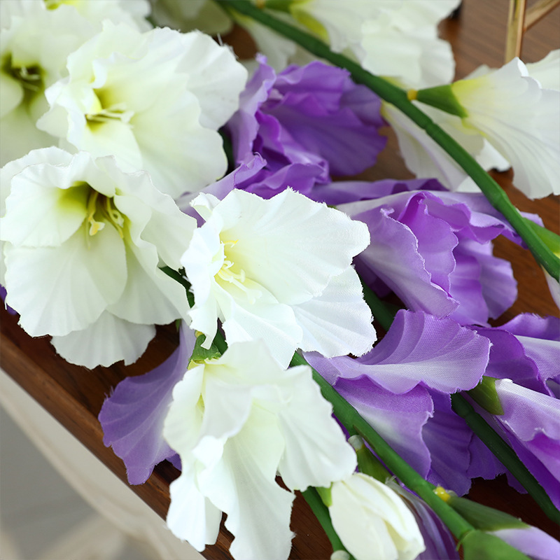 高档长枝宝石剑兰仿真花假花绢花摆设客厅餐桌花艺摆件落地装饰品|undefined