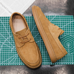 Men's shoes, trendy shoes, new leather casual low-top Korean style trendy retro British style work shoes, men's versatile leather shoes