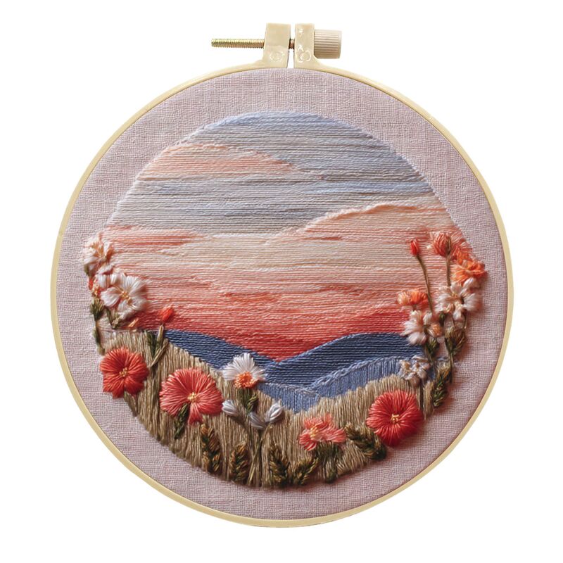 オリジナル-越境新商品 刺繍DIY 風景 手芸布素材キット クリエイティブ手芸針仕事 英語|undefined