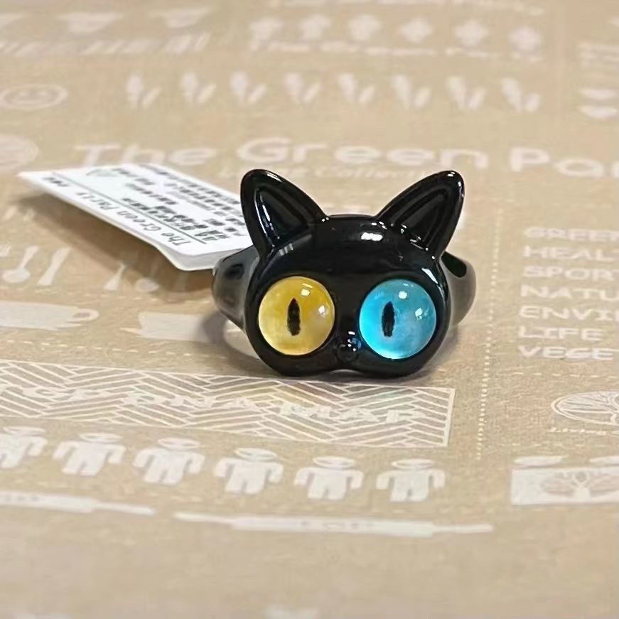 Colección de pequeño monstruo lindo anillo de monstruo de un ojo personalidad femenina diseño de nicho anillo abierto único image 15