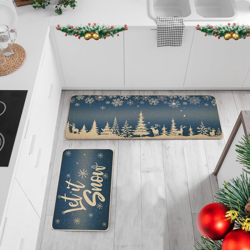 クロスボーダー TEMU Amazon クリスマス フロアマット セット ホーム キッチン 滑り止め、耐摩耗性、お手入れが簡単なフロアマットは、代理店として発送できます|undefined