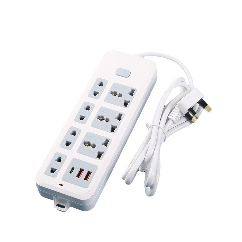 2USB + 1Type-c interfaz de carga de teléfono azul amarillo gris estándar británico estándar europeo estándar americano