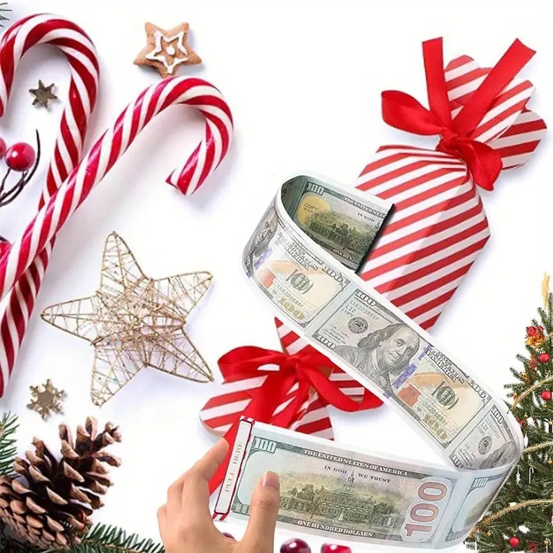 Caramelo de Navidad transfronterizo caja de dinero sorpresa bolsa-bolso de regalo de Navidad rectangular sorpresa