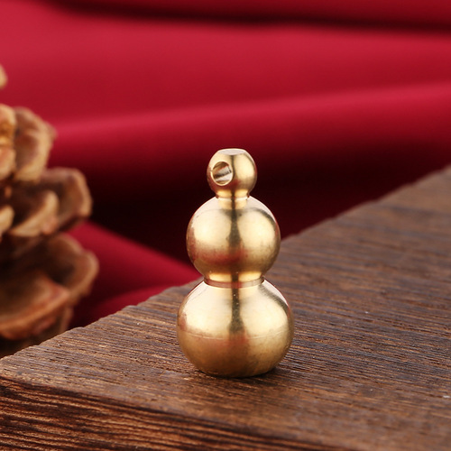 Round-headed solid copper small gourd accessories Fu Lu pendant lathe part mini gourd car keychain street stall