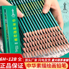 中華牌101木造中華鉛筆2b学生スケッチ美術絵画小学校木4b 2hhb正規品