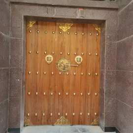 老榆木实木大门新中式木门双开门复古别墅进户门庭院门农村对开门