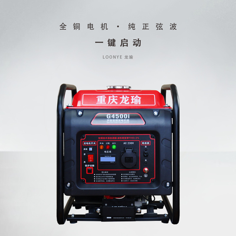 龙瑜家用小型汽油发电机220V交流便携式家用商用大功率工地用