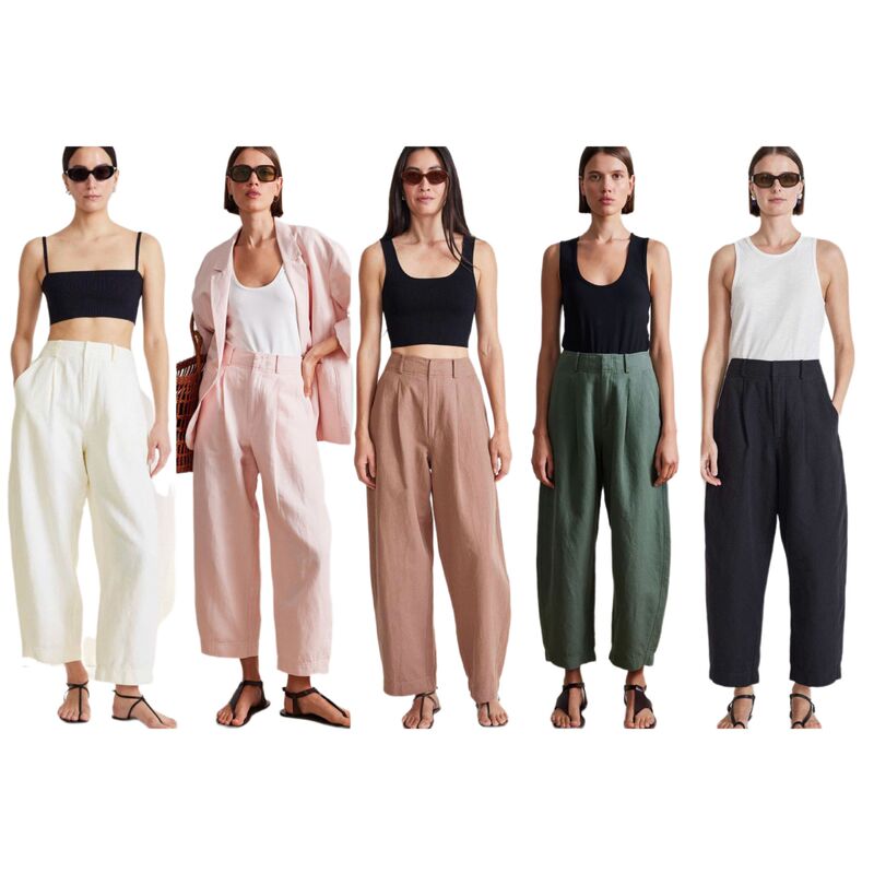 Cotton and Linen Pipe Pants Retro Casual Micro Cocoon New York AP High Waist Cotton and Linen Pipe Pants Casual Pants