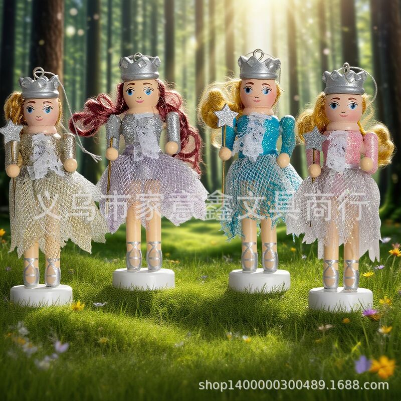 现货木质13cm胡桃夹子圣诞礼品挂件彩绘胡桃人士兵木偶跨境热销|undefined