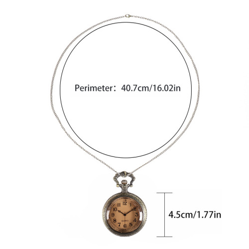 New Style Fashion Gift Quartz Flip Dial Tea Glass Cuckoo Clock Watch European and American Necklace Retro Cuckoo Clock Wholesale