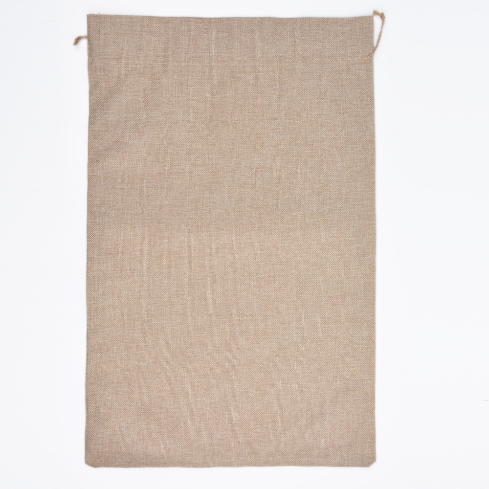 Vintage bolsa de lino cordón Navidad regalo artesanía joyería embalaje imitación Lino pequeño bolso de lino fábrica al por mayor