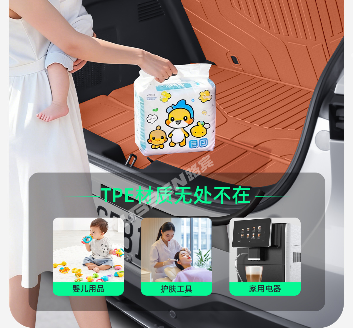 Suitable for Deep Blue L06/L07/S05/S07 Integrated Trunk Mat Tpe One-Piece Mat Anti-Scratch and Wear-Resistant Interior Modification