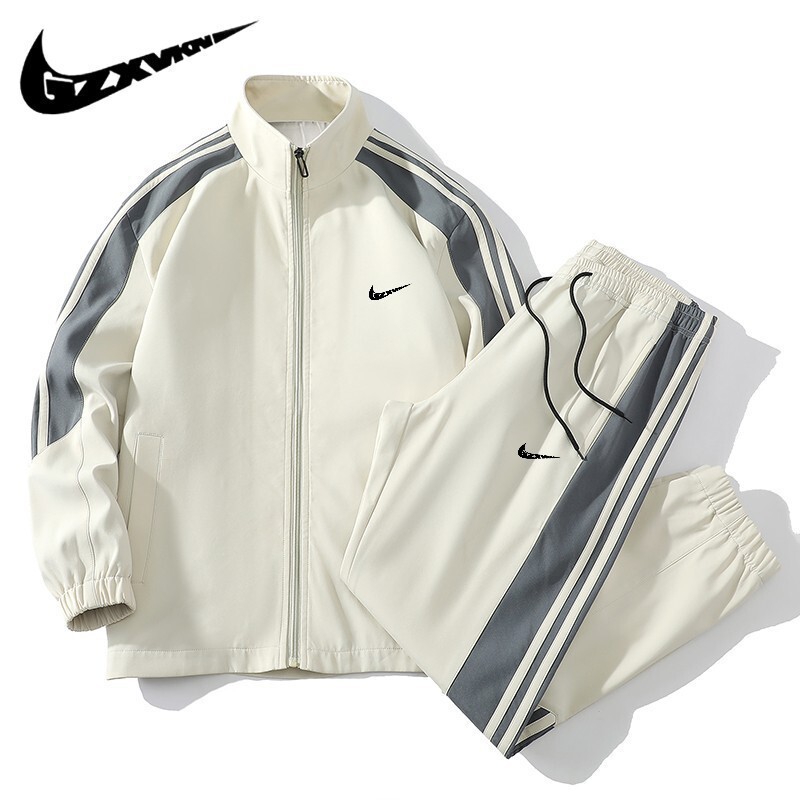 2026 Spring, Autumn, and Summer Men's Sportswear Set Casual Versatile Solid Color Jacket Korean Style Fashion Trend Set
