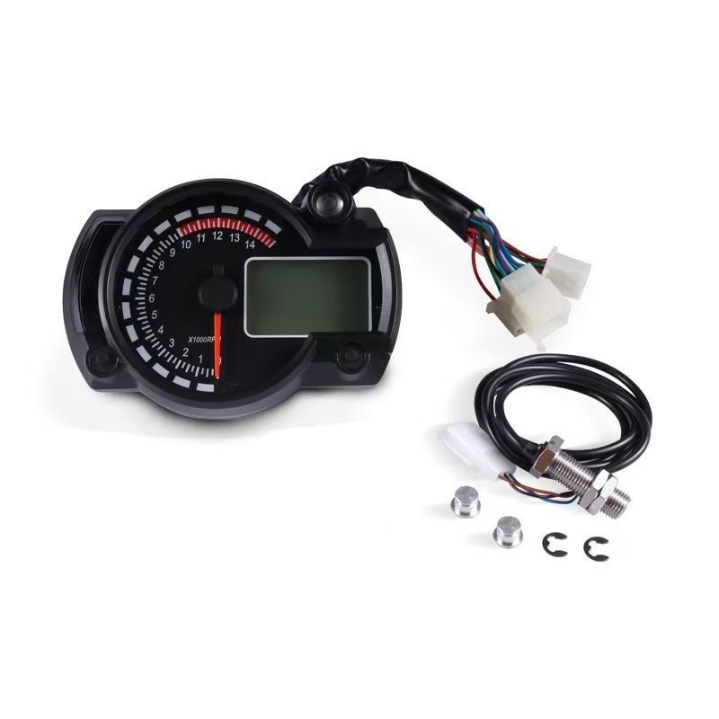 Motorcycle 12V modified LCD digital 7 color adjustable color tachometer code meter assembly digital odometer