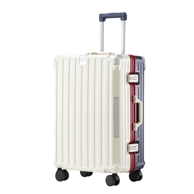 Maleta de gran capacidad con marco de aluminio, maleta con ruedas a juego de color, maleta de aviación, maleta gruesa, rueda universal, duradera