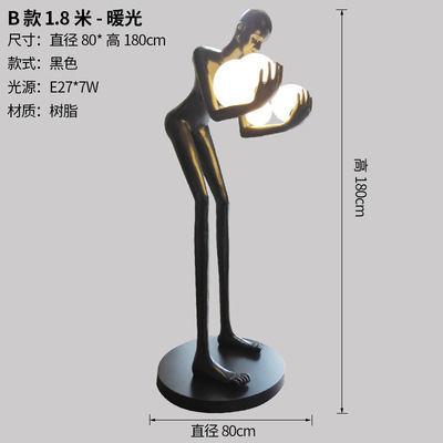 Moderno retrato arte estatua celebración lámpara de pie casa exposición salón ventana arte gran figura decoración lámparas