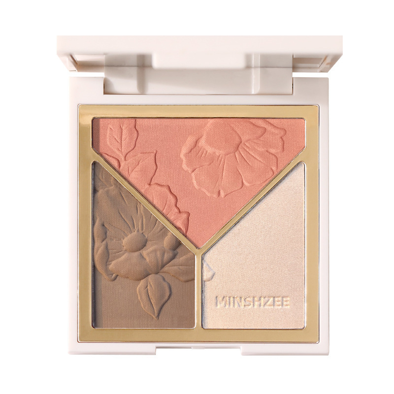MINSHZEE MINSHZEE artista de sombra de luz, polvo brillante, sombra de nariz mate, blush natural, ropa para mujeres
