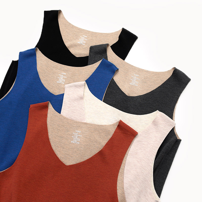 300g men's cashmere silk seamless vest heating thermal underwear autumn and winter new men's clothing