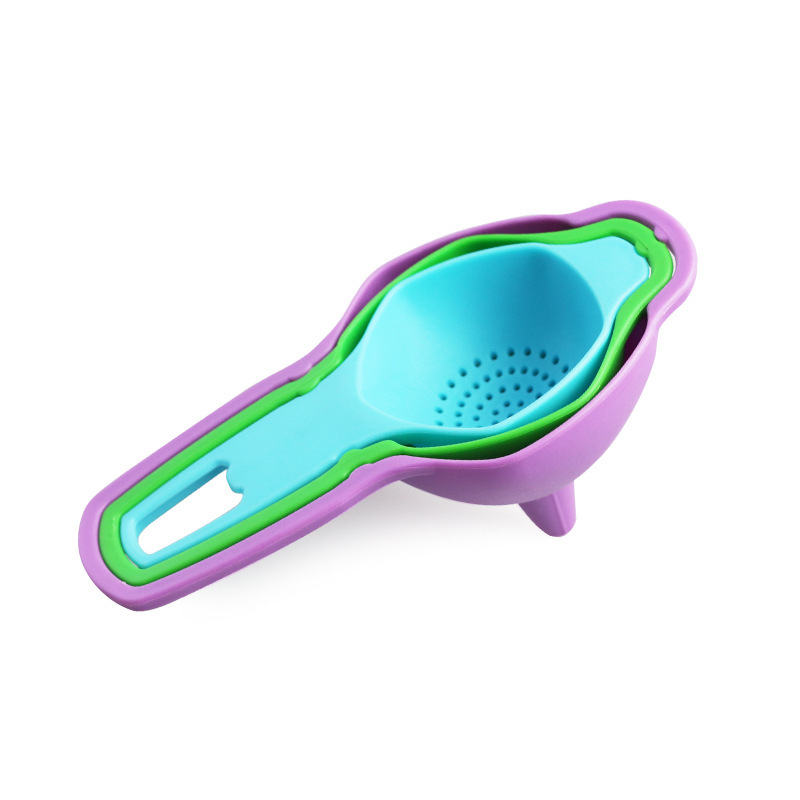 Juego de tres piezas de cocina para repostería casera: embudo de aceite creativo, colador de té y separador de yemas de huevo, superventas transfronterizo.