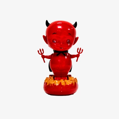 solar Halloween skull witch ghost: Car ornaments - evil-ghost-with-red-horns